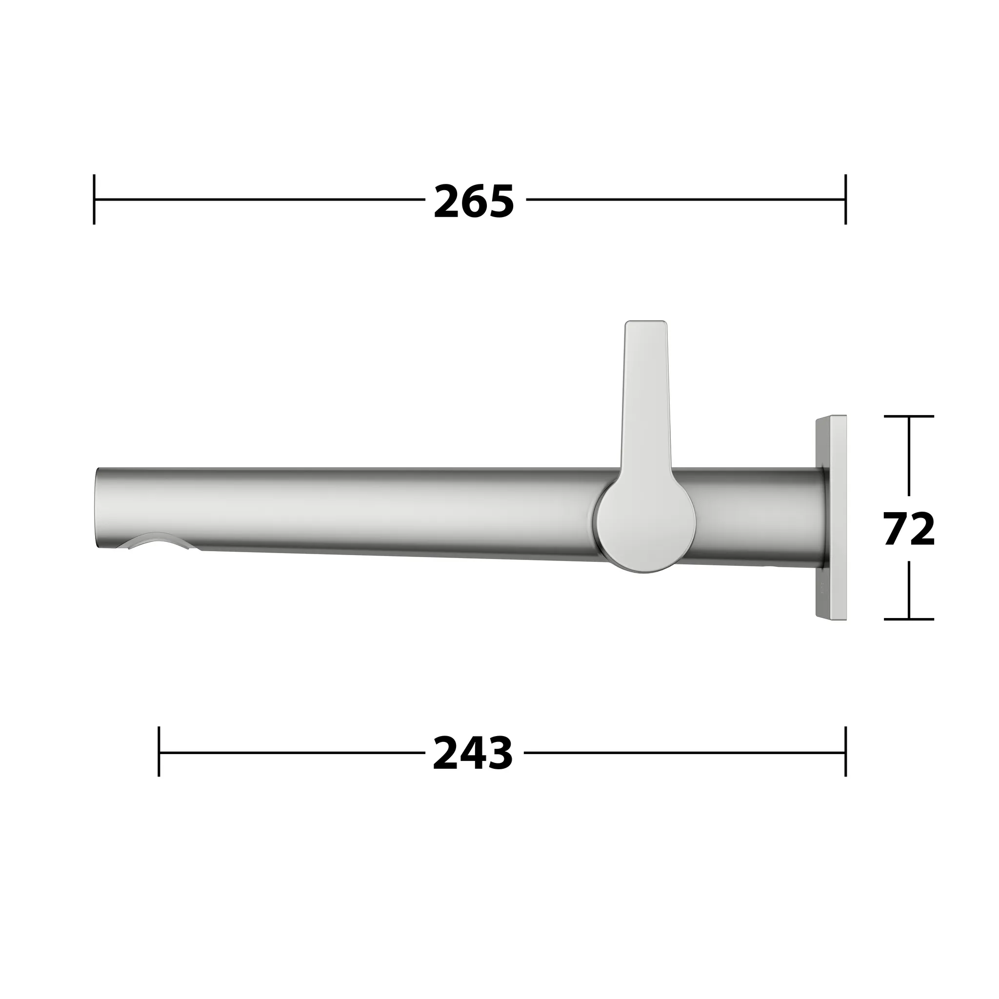 KEUCO EDITION 11 Einhebel-Waschtischmischer Unterputz 1 Loch für Wandmontage Ausladung 243 mm Edelstahl-finish
