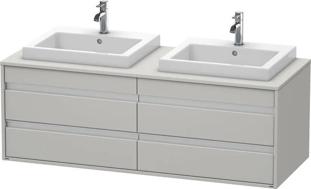 Duravit Waschtischunterschrank wandhängend „Ketho“ 140 × 49,6 × 55 cm Betongrau Matt