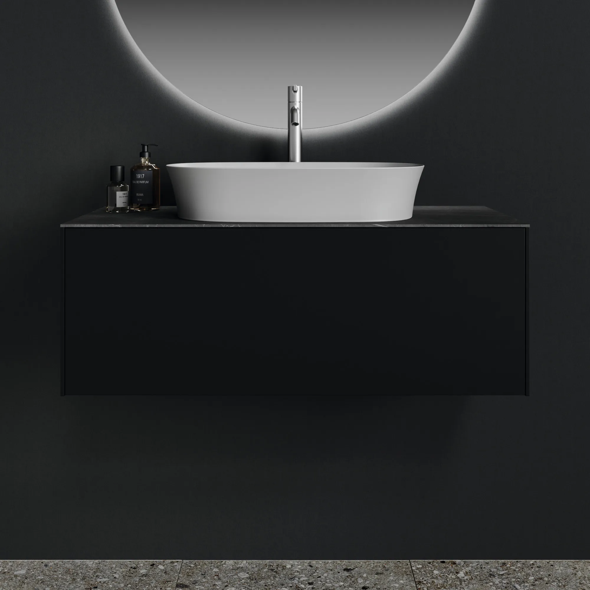 Waschbecken „Ipalyss“ 60 × 38 × 12 cm in Betongrau Waschbecken „Ipalyss“ 60 × 38 × 12 cm in Betongrau