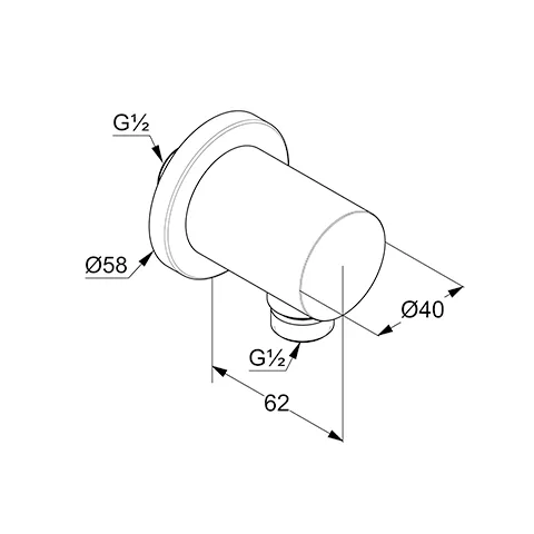 Kludi NOVA FONTE Schlauchanschlussbogen PURISTIC eigensicher chrom Kludi NOVA FONTE Schlauchanschlussbogen PURISTIC eigensicher chrom