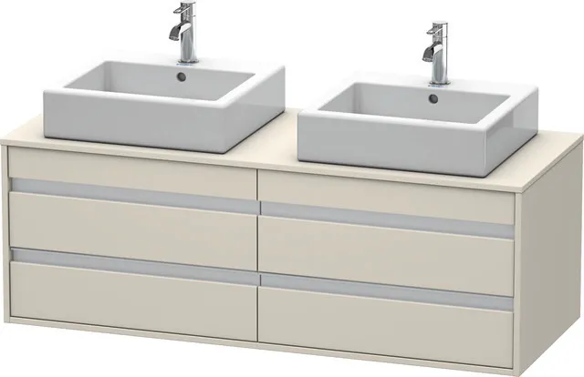Duravit Waschtischunterschrank wandhängend „Ketho“ 140 × 49,6 × 55 cm Taupe Matt