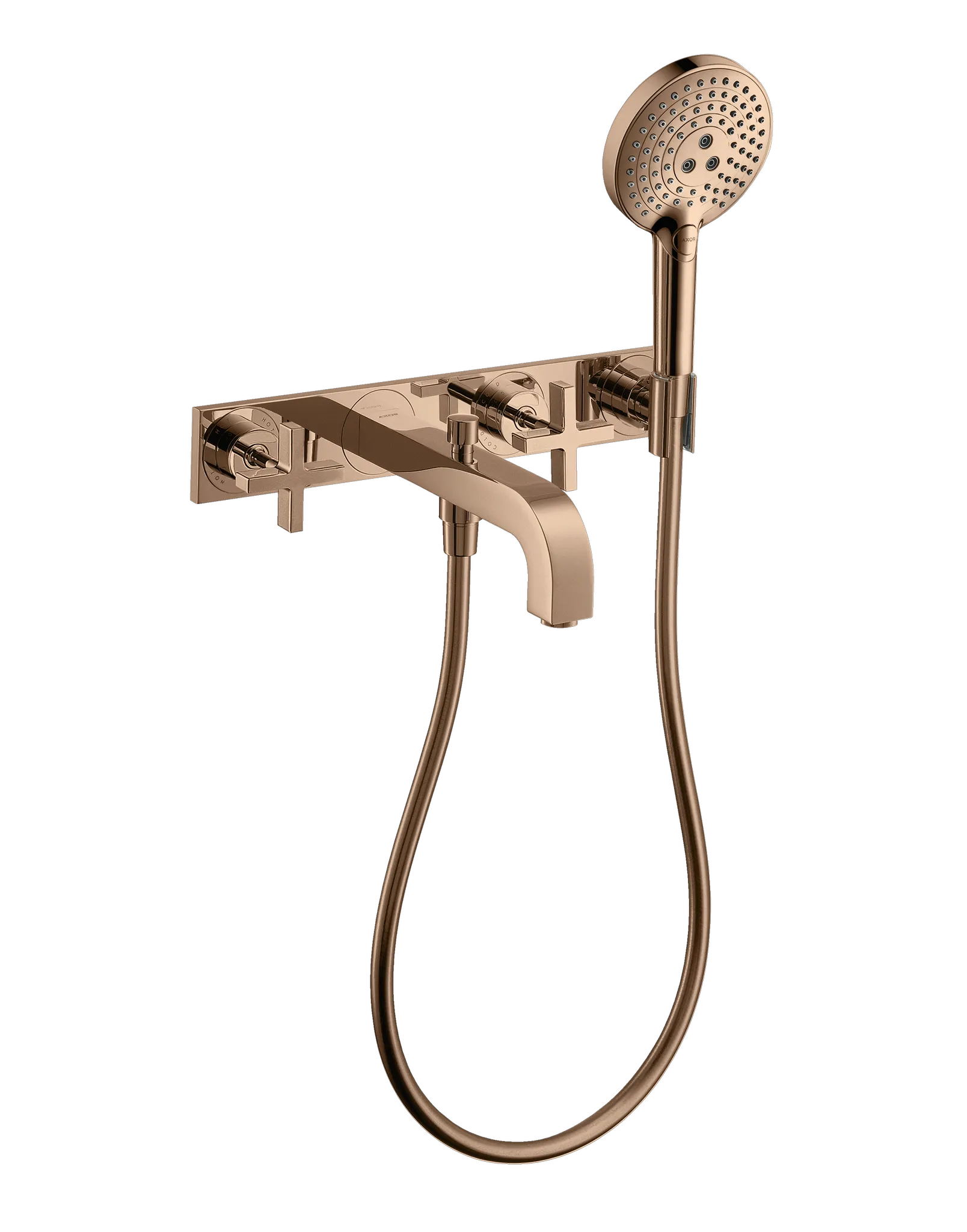 Hansgrohe AXOR Citterio 3-Loch Wannenarmatur Polished Red Gold, Ausladung 222 mm, Wandmontage Hansgrohe AXOR Citterio 3-Loch Wannenarmatur Polished Red Gold, Ausladung 222 mm, Wandmontage