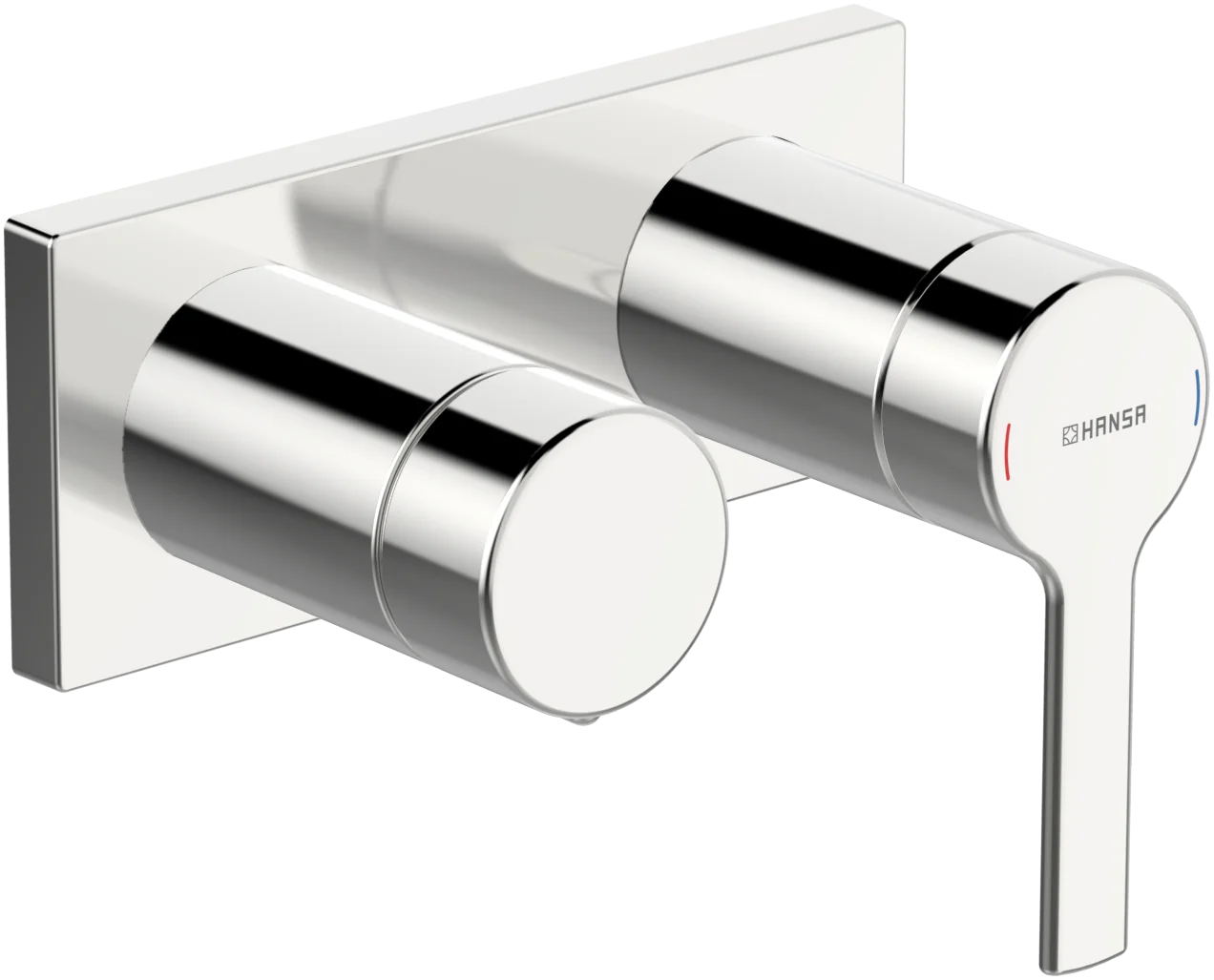 HansaRONDA Einhebelmischer Fertigmontageset für Wanne/Brause, 4459 Rosette eckig 4.0 Plattform Chrom