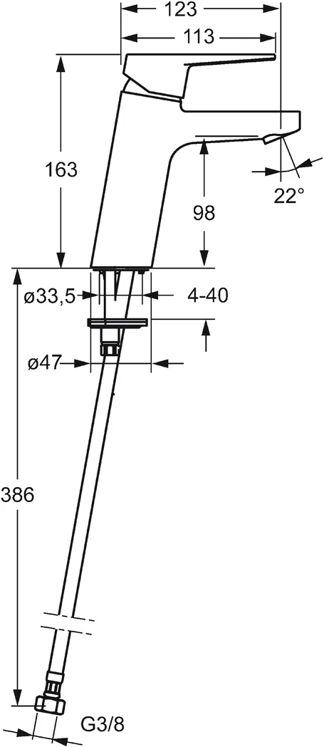 HansaTWIST Einhebelmischer Waschtischbatterie HansaTWIST XL 0902 Ausladung 123 mm DN15 Matt-Schwarz HansaTWIST Einhebelmischer Waschtischbatterie HansaTWIST XL 0902 Ausladung 123 mm DN15 Matt-Schwarz