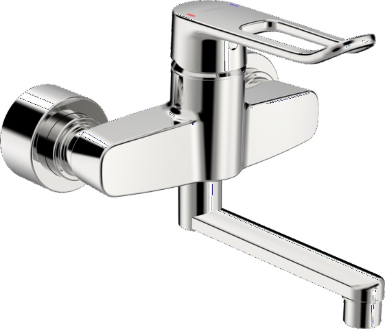 Einhand-Waschtischarmatur Bedienungshebel lang „Clinica“ Ausladung 227 mm in Chrom Einhand-Waschtischarmatur Bedienungshebel lang „Clinica“ Ausladung 227 mm in Chrom