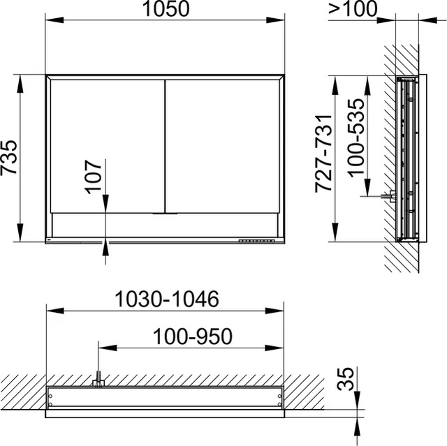 KEUCO Wandeinbau Spiegelschrank mit offenem Ablagefach „Royal Lumos“ in Silber (eloxiert), Unterputz, mit Steckdosen, ohne Spiegelheizung 1050 × 735 × 130 mm KEUCO Wandeinbau Spiegelschrank mit offenem Ablagefach „Royal Lumos“ in Silber (eloxiert), Unterputz, mit Steckdosen, ohne Spiegelheizung 1050 × 735 × 130 mm