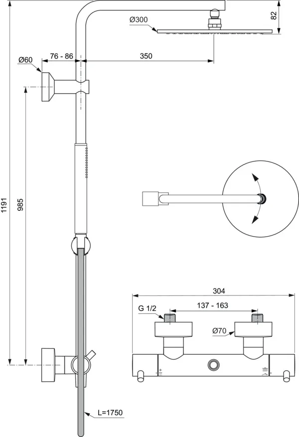 Ideal Standard Duschsystem „Ceratherm T125“ Ideal Standard Duschsystem „Ceratherm T125“