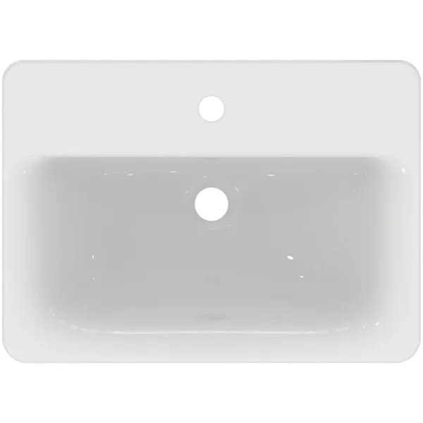 Ideal Standard Einbauwaschtisch Connect, rechteckig, 1 Hahnloch, weiß, 580x420x175 mm