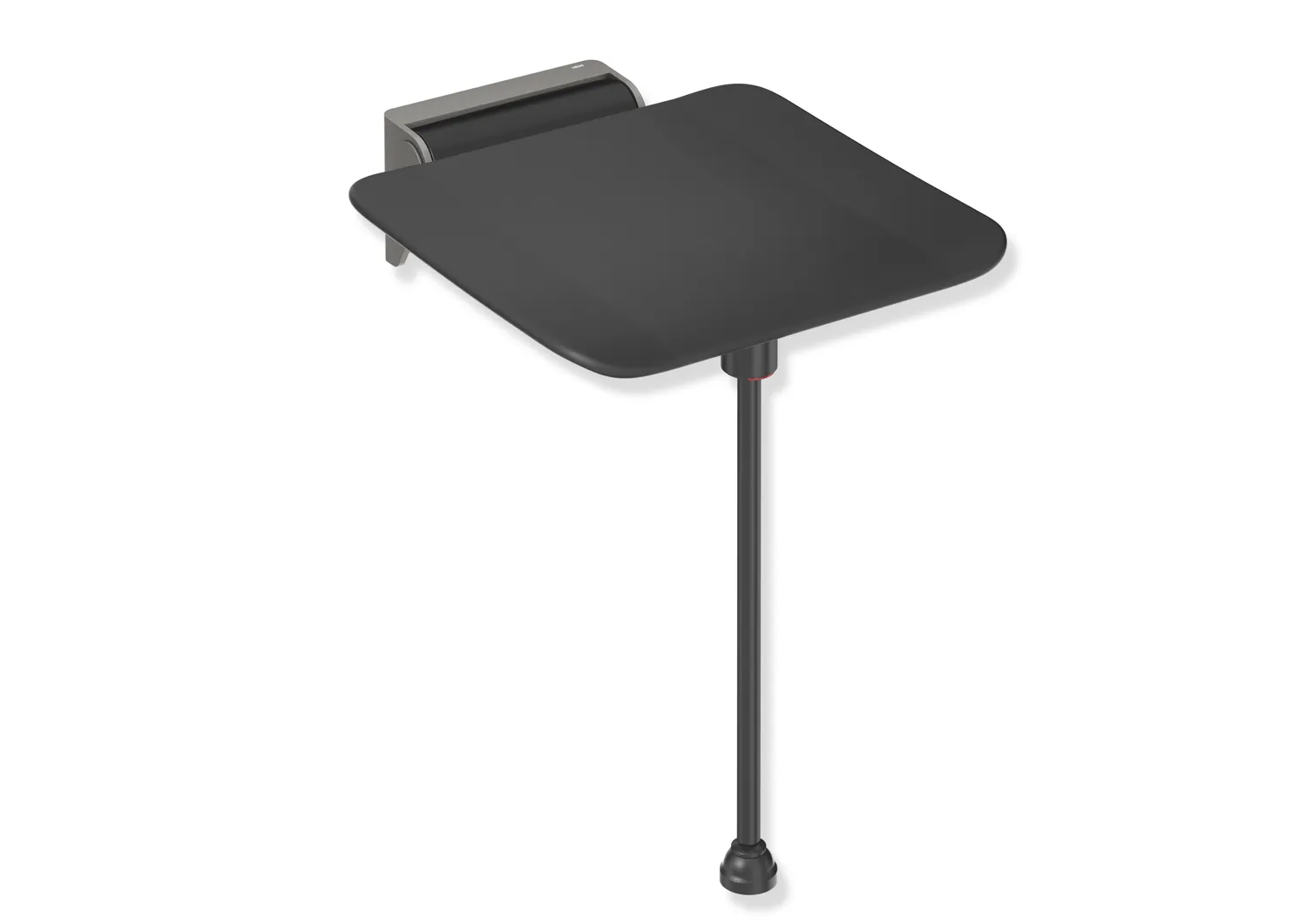 HEWI Klappsitz, System 900, Wandkonsole aus Edst., pulverbeschichtet, Sitzfläche aus strukturiertem Kst., Sitzf.: B:350 mm, T: 340 mm, mit Bodenstütze für Sitzhöhe 450-500 mm, pulverbeschichtet in Farbe der Sitzf., in HEWI Farbe ER HEWI Klappsitz, System 900, Wandkonsole aus Edst., pulverbeschichtet, Sitzfläche aus strukturiertem Kst., Sitzf.: B:350 mm, T: 340 mm, mit Bodenstütze für Sitzhöhe 450-500 mm, pulverbeschichtet in Farbe der Sitzf., in HEWI Farbe ER