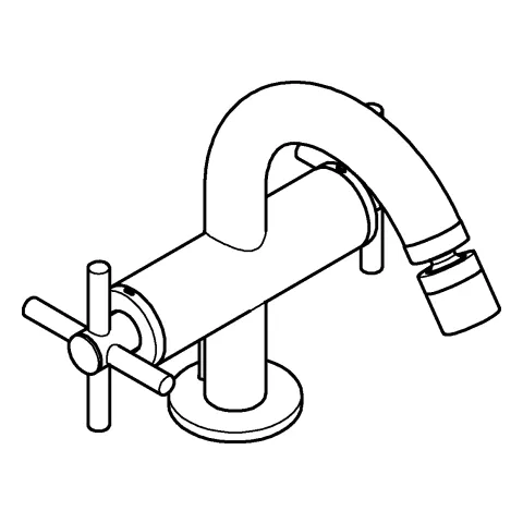 Zweigriff-Bidetbatterie Atrio 24353, Einlochmontage, mit Kreuzgriffen, Zugstangen-Ablaufgarnitur 1 1/4'', chrom Zweigriff-Bidetbatterie Atrio 24353, Einlochmontage, mit Kreuzgriffen, Zugstangen-Ablaufgarnitur 1 1/4'', chrom