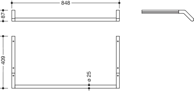 WT-Profile mit Haltegriff 848 mm f. WT 950.11.220/221 weiß tiefmatt WT-Profile mit Haltegriff 848 mm f. WT 950.11.220/221 weiß tiefmatt