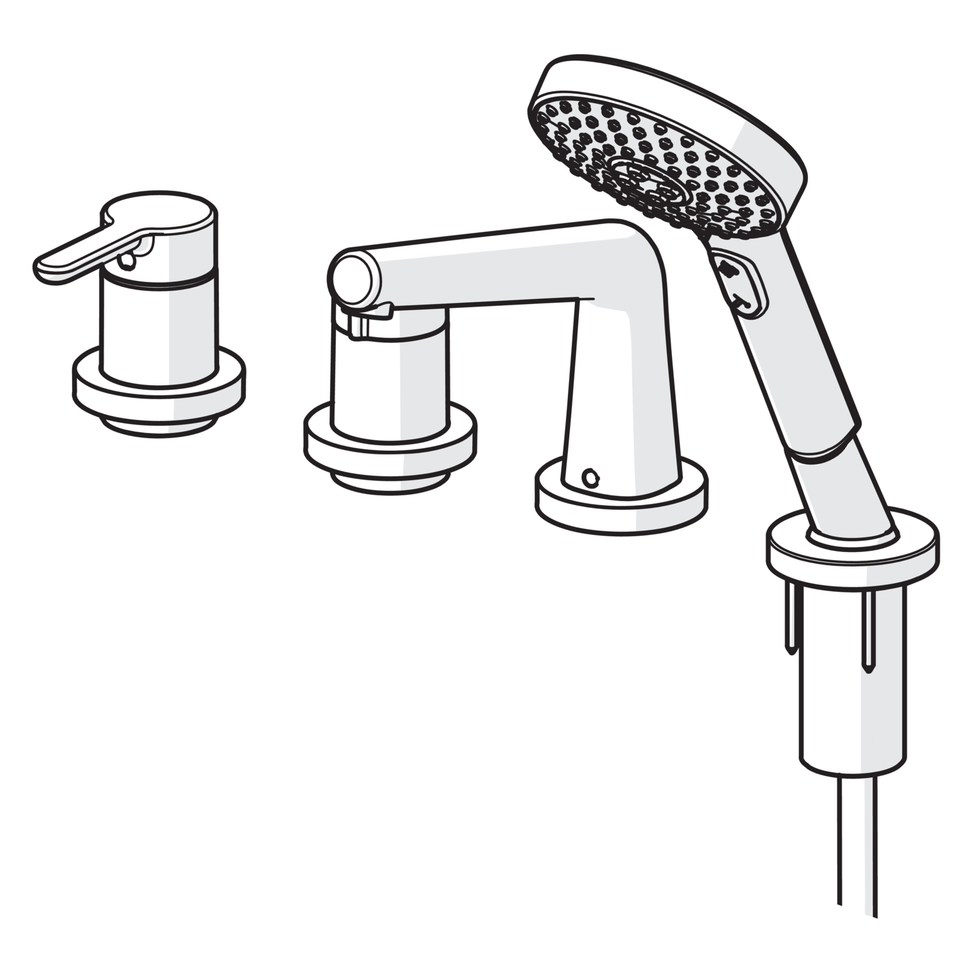Einhebelmischer Fertigmontageset für Wanne/Brause DESIGNO Style 5312 Rosette rund 3-strahlig DN15 Chrom Einhebelmischer Fertigmontageset für Wanne/Brause DESIGNO Style 5312 Rosette rund 3-strahlig DN15 Chrom