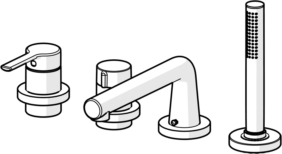 HansaDESIGNO Style Wannenarmatur, Einhebelmischer Fertigmontageset für Wanne/Brause, Rosette rund 3-strahlig DN15 Chrom HansaDESIGNO Style Wannenarmatur, Einhebelmischer Fertigmontageset für Wanne/Brause, Rosette rund 3-strahlig DN15 Chrom