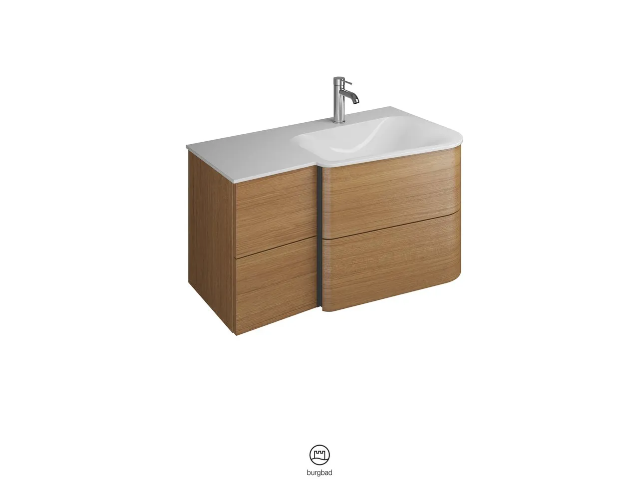 burgbad Badmöbelset „Badu“ Griffleiste, Anthrazit eloxiert, in Frassino Dekor burgbad Badmöbelset „Badu“ Griffleiste, Anthrazit eloxiert, in Frassino Dekor