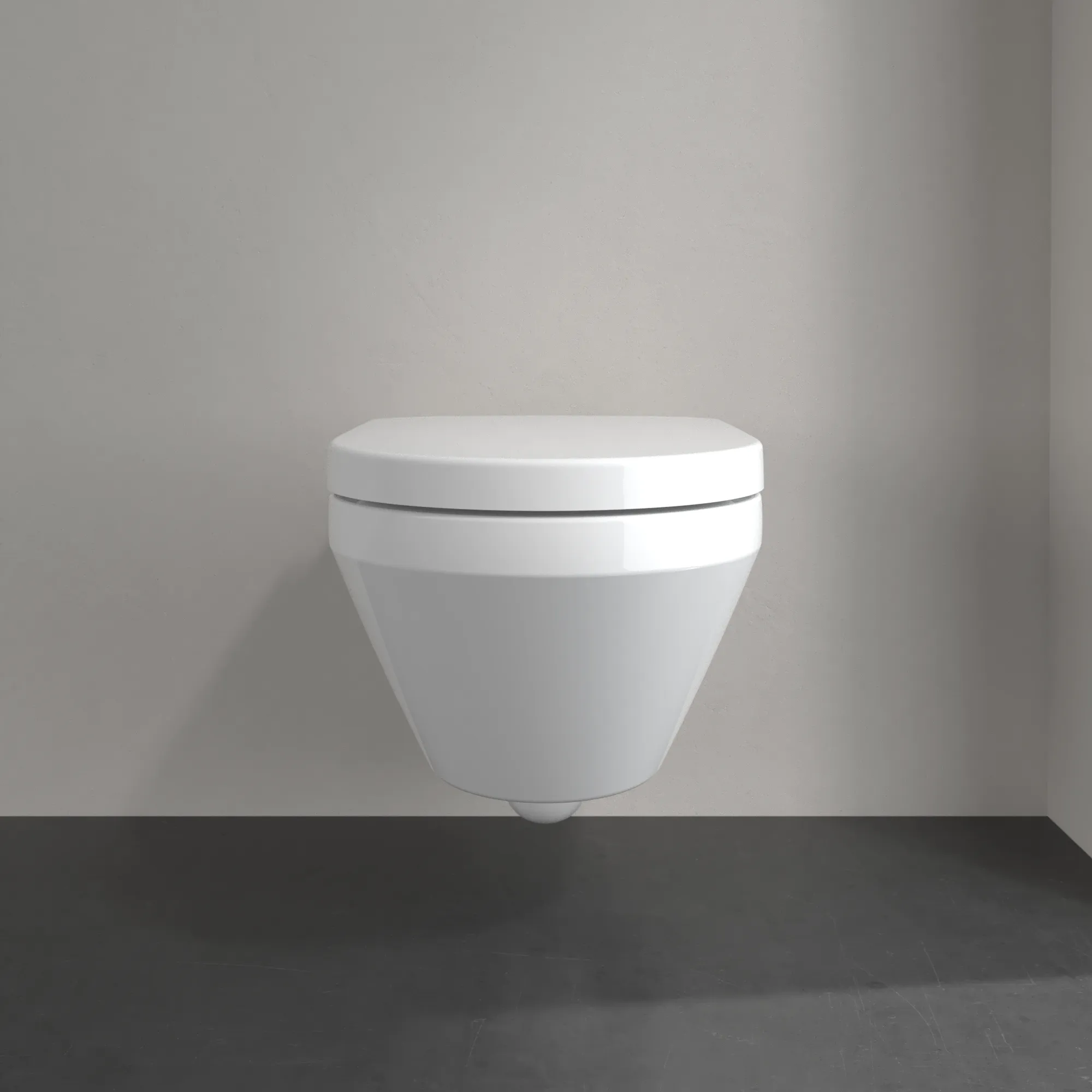 Villeroy & Boch Tiefspül-WC Architectura, spülrandlos, wandhängend, Weiß Alpin AntiBac CeramicPlus, 370 x 530 mm, Höhe 350 mm