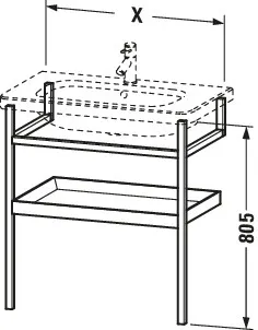 Duravit Holzgestell „DuraStyle“ in Betongrau Matt