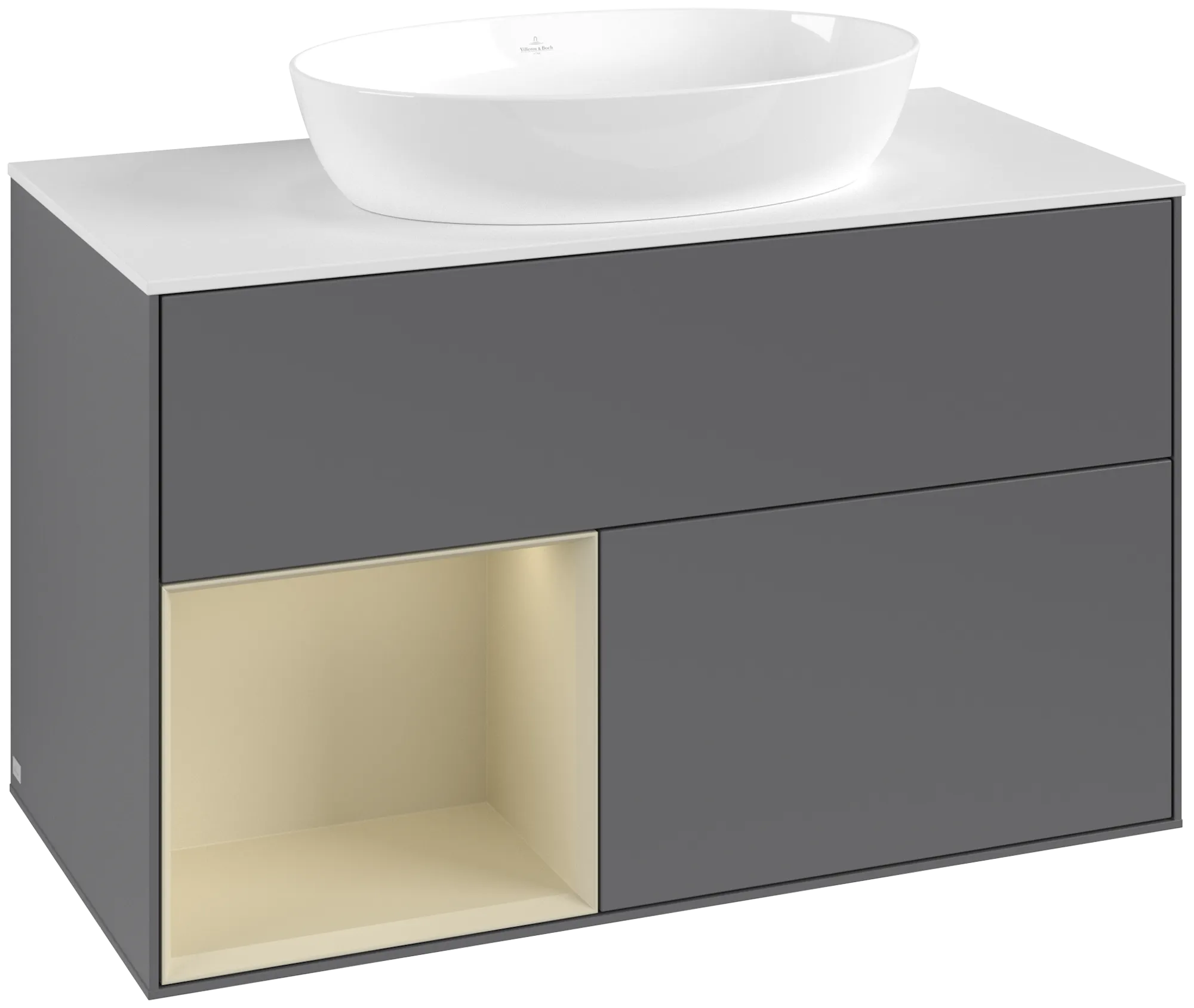 Villeroy & Boch Finion Waschbeckenunterschrank GA1 1000x603x501mm anthrazit/silber matt/weiß