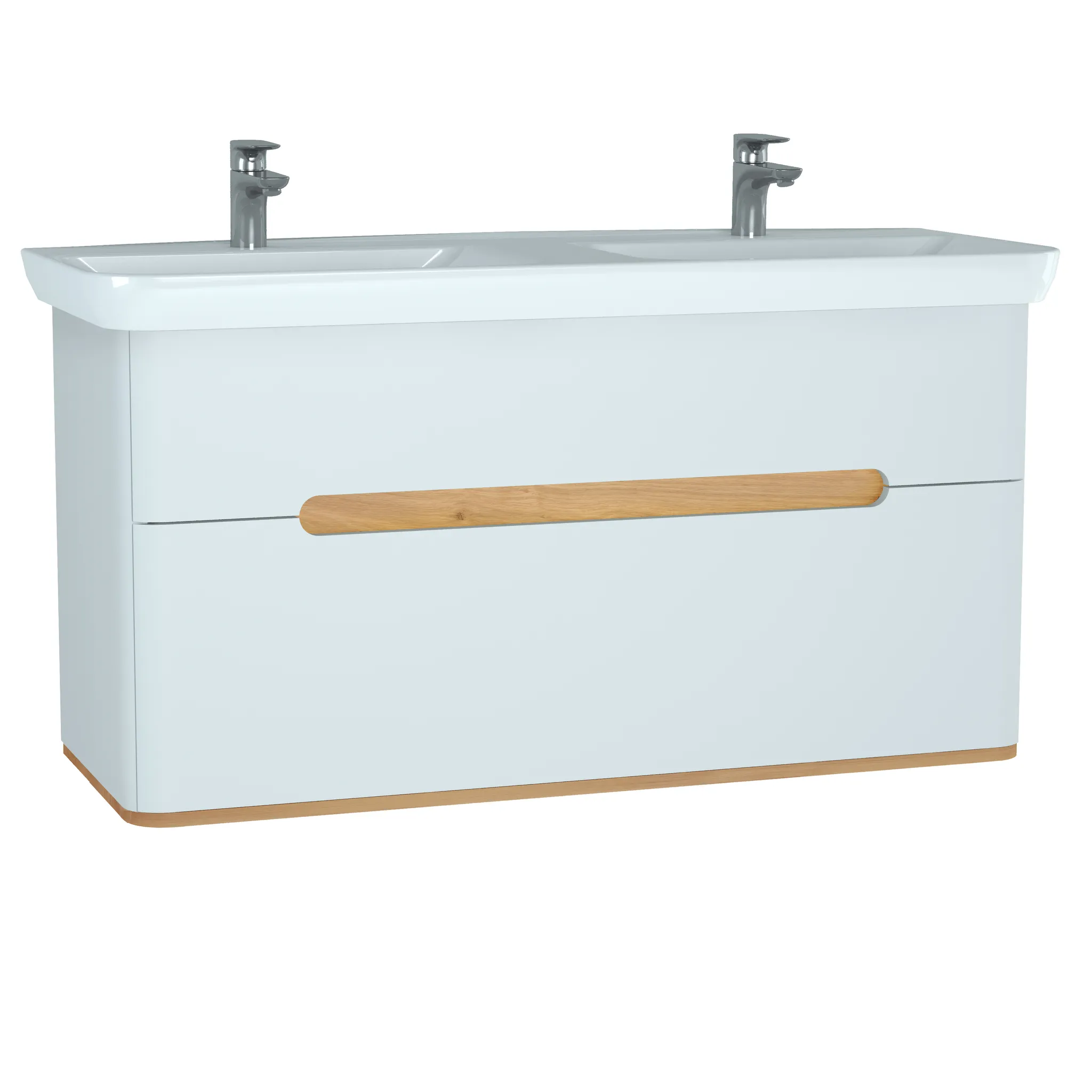 Sento Set 130 cm Waschtisch + Unterschrank 2 Vollauszüge Weiß Matt Sento Set 130 cm Waschtisch + Unterschrank 2 Vollauszüge Weiß Matt