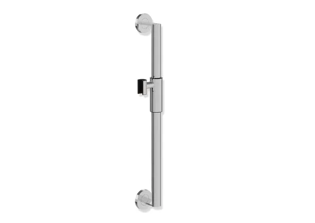 Brausehalterstange, Edelstahl, verchromt, Achsmaß 610 mm, D: 32 mm, 70 mm tief, mit magnetischem Brausehalter Brausehalterstange, Edelstahl, verchromt, Achsmaß 610 mm, D: 32 mm, 70 mm tief, mit magnetischem Brausehalter