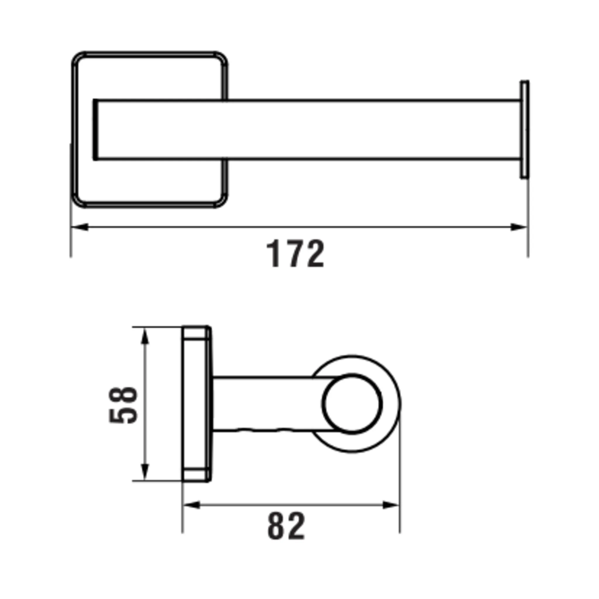 Niara S Toilettenpapierhalter 38407.2 ohne Abdeckung, titanschwarz matt