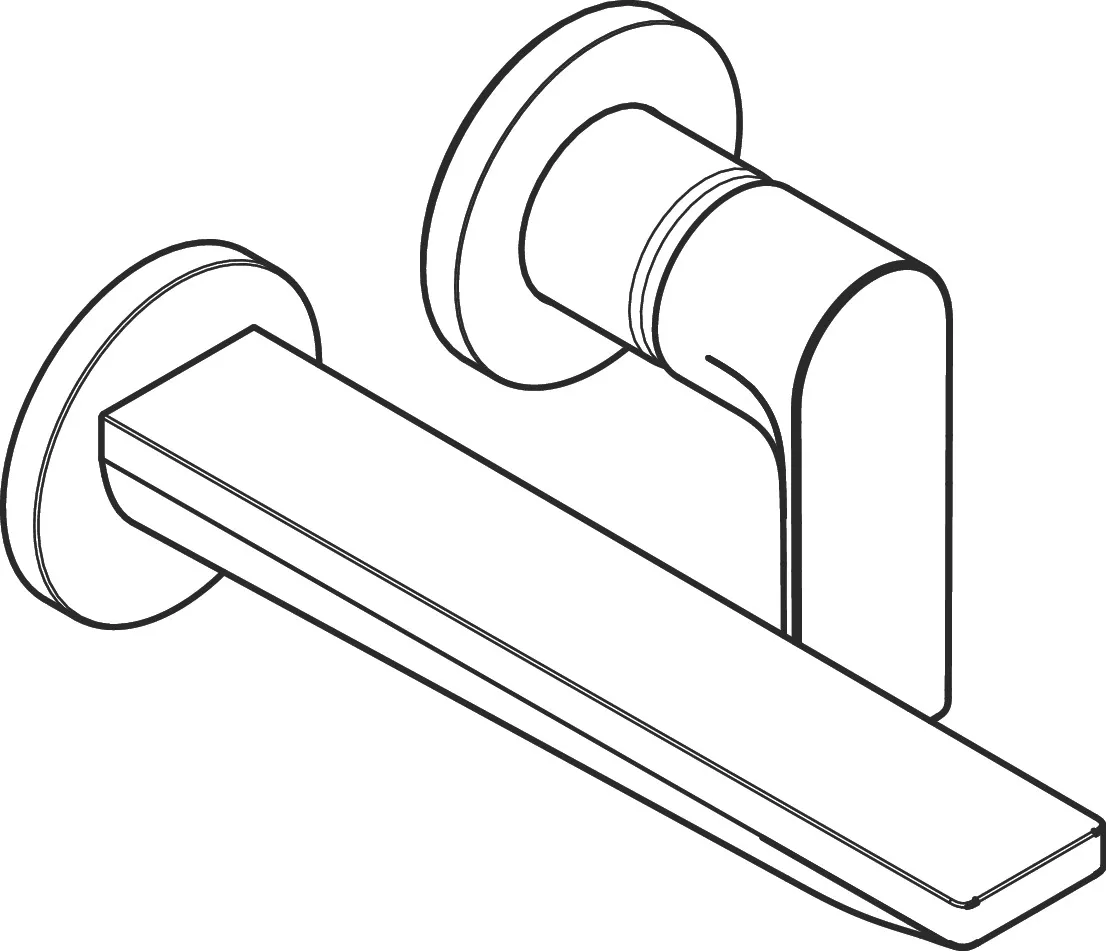 2-Loch Waschtischmischer Unterputz Rebris E F-Set 195 mm Auslauf chrom