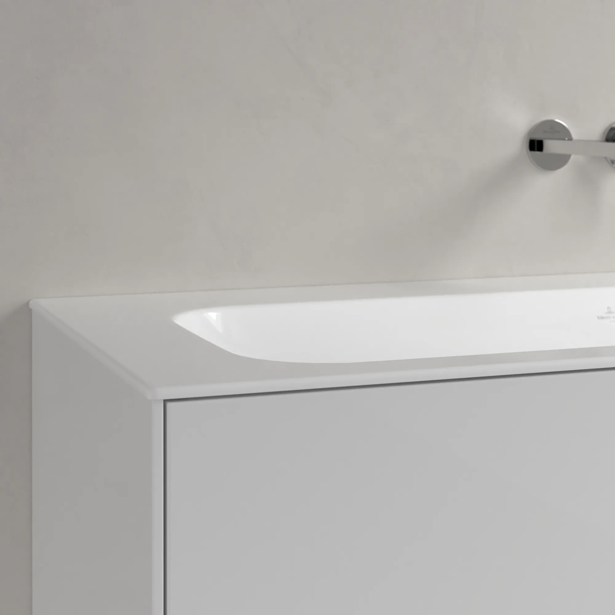 Villeroy & Boch Schrankwaschtisch aus TitanCeram „Finion“ 1200 × 500 × 160 mm, ohne Hahnlochbohrung in Weiß Alpin, mit CeramicPlus Villeroy & Boch Schrankwaschtisch aus TitanCeram „Finion“ 1200 × 500 × 160 mm, ohne Hahnlochbohrung in Weiß Alpin, mit CeramicPlus