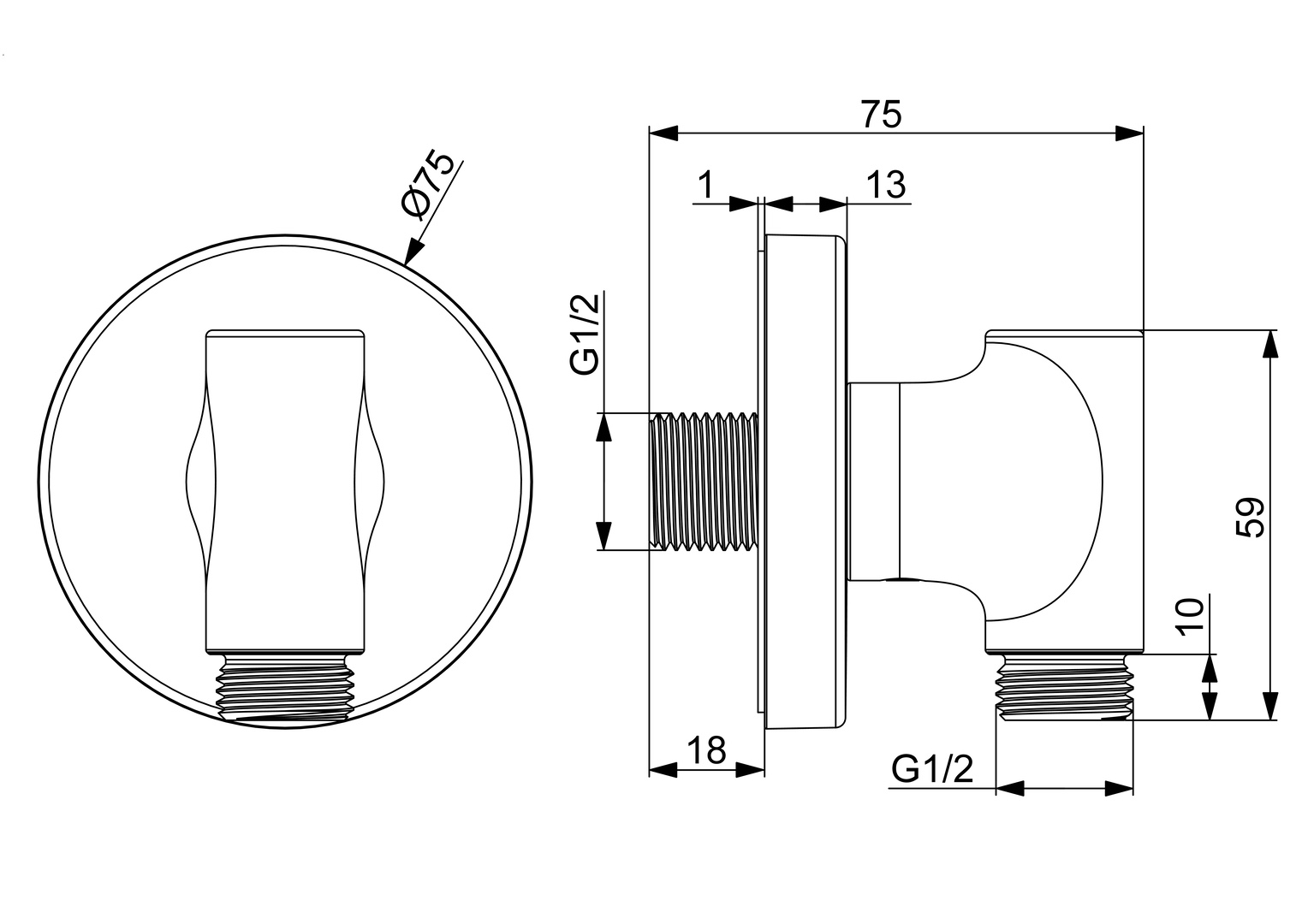 Wandanschlussbogen „Oras Group“ in Chrom Wandanschlussbogen „Oras Group“ in Chrom