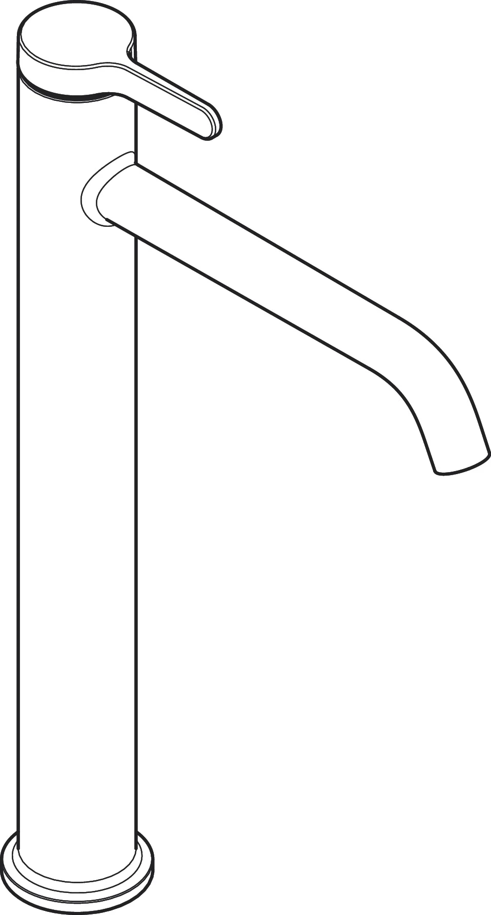 Hansgrohe AXOR One Einhebel-Waschtischmischer 260, Chrom, Ausladung 180 mm, Auslaufhöhe 255 mm, Hebelgriff, Normalstrahl, max. Durchfluss 5 l/min