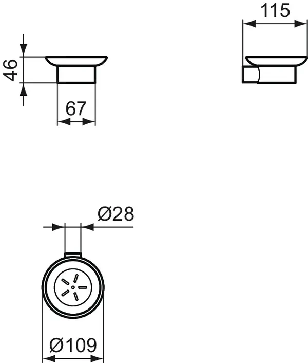 Ideal Standard Seifenhalter „Conca“, Befestigung verdeckt 10,9 × 4,6 × 11,5 cm