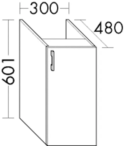 burgbad Hochschrank „Sys30“ 340 × 601 × 520 mm in Weiß Matt