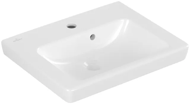 Villeroy & Boch Handwaschbecken für Montage mit Möbel „Subway 2.0“ 500 × 400 × 140 mm, mit Hahnlochbohrung, Hahnlochposition mittig, mit Hahnlochbank in Weiß Alpin