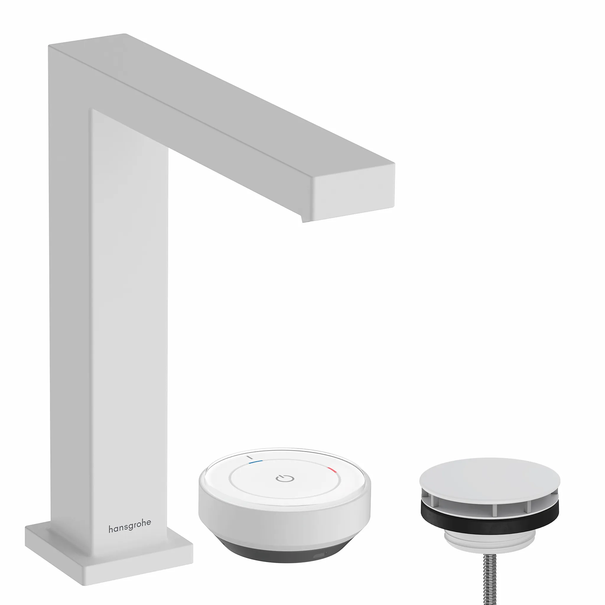 Hansgrohe Tecturis E 2-Loch Waschtischmischer 150 CoolStart EcoSmart+ mit Ablaufgarnitur, Mattweiß Hansgrohe Tecturis E 2-Loch Waschtischmischer 150 CoolStart EcoSmart+ mit Ablaufgarnitur, Mattweiß
