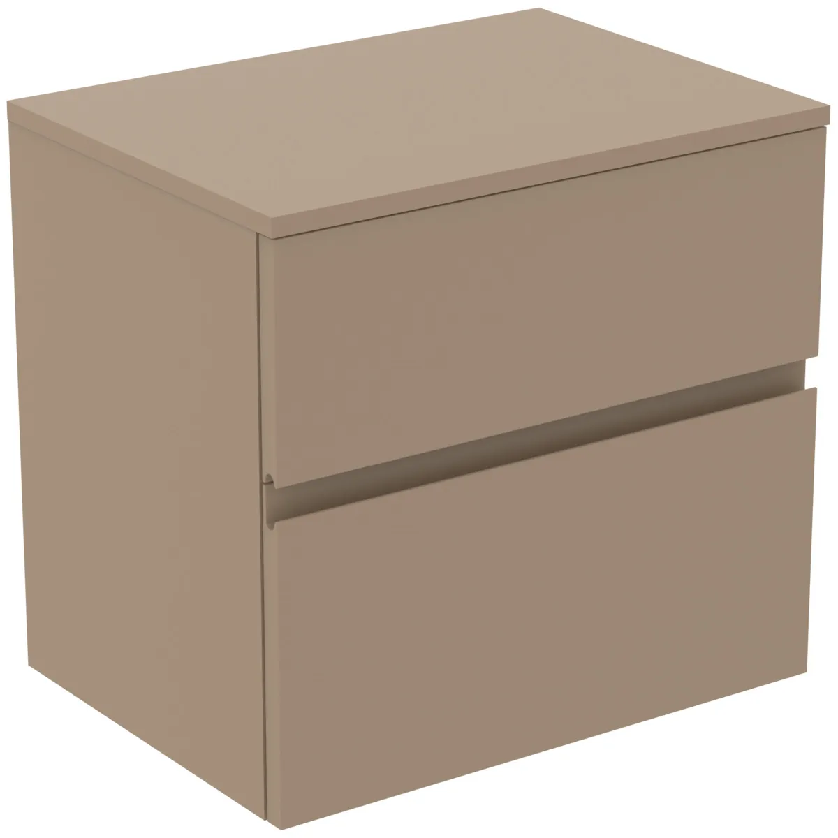 Ideal Standard Waschtischunterschrank Finesse ohne Ausschnitt, 602x440x558mm, 2 Auszüge, Greige matt Ideal Standard Waschtischunterschrank Finesse ohne Ausschnitt, 602x440x558mm, 2 Auszüge, Greige matt