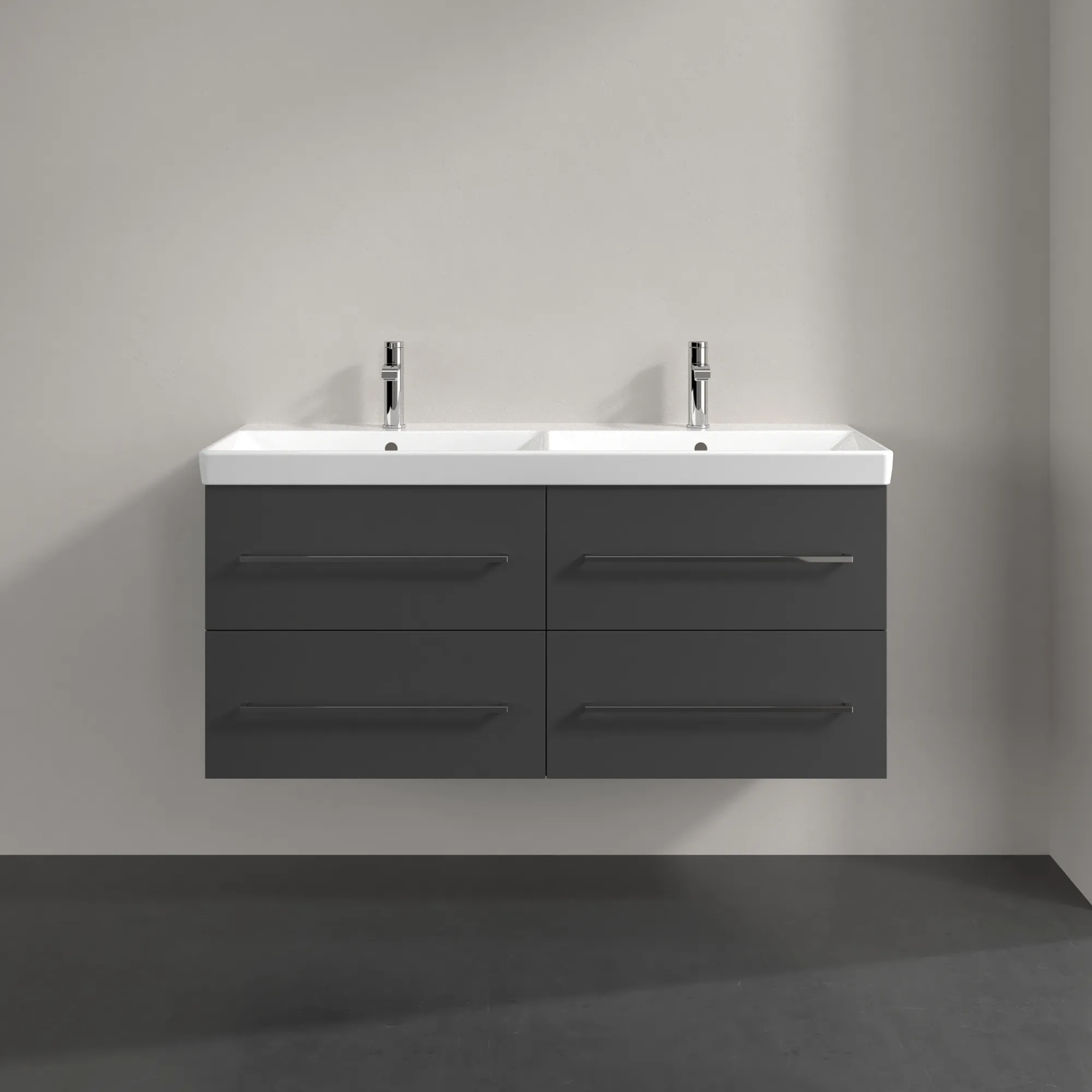 Villeroy & Boch Waschtischunterschrank „Avento“ für Schrank-Doppelwaschtisch 1180 × 514 × 452 mm Graphite, Soft Closing Villeroy & Boch Waschtischunterschrank „Avento“ für Schrank-Doppelwaschtisch 1180 × 514 × 452 mm Graphite, Soft Closing