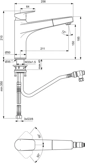 Ideal Standard Küchenarmatur Ceraplan BD330AA, DN 15, Niederdruck, Chrom Ideal Standard Küchenarmatur Ceraplan BD330AA, DN 15, Niederdruck, Chrom