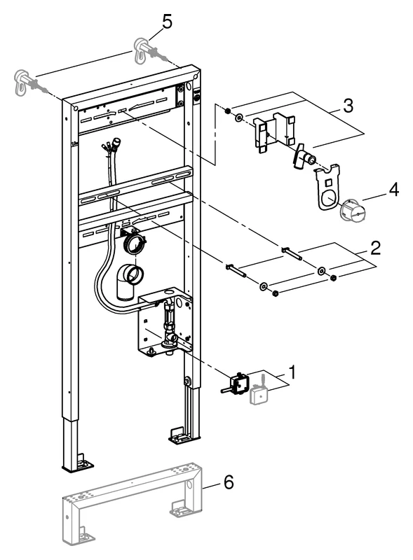 Waschtisch-Element Rapid SL 38748_2, 1,13 m Bauhöhe, für Vorwand- oder Ständerwandmontage, mit Rohbauset für Infrarot-Elektronik Essence E 36 447 000 und Eurocube E 36 442 000