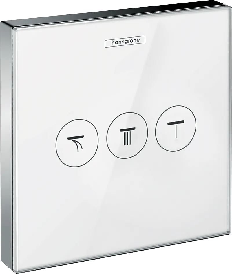 Ventil Unterputz ShowerSelect Glas 3 Verbraucher weiss/chrom Ventil Unterputz ShowerSelect Glas 3 Verbraucher weiss/chrom