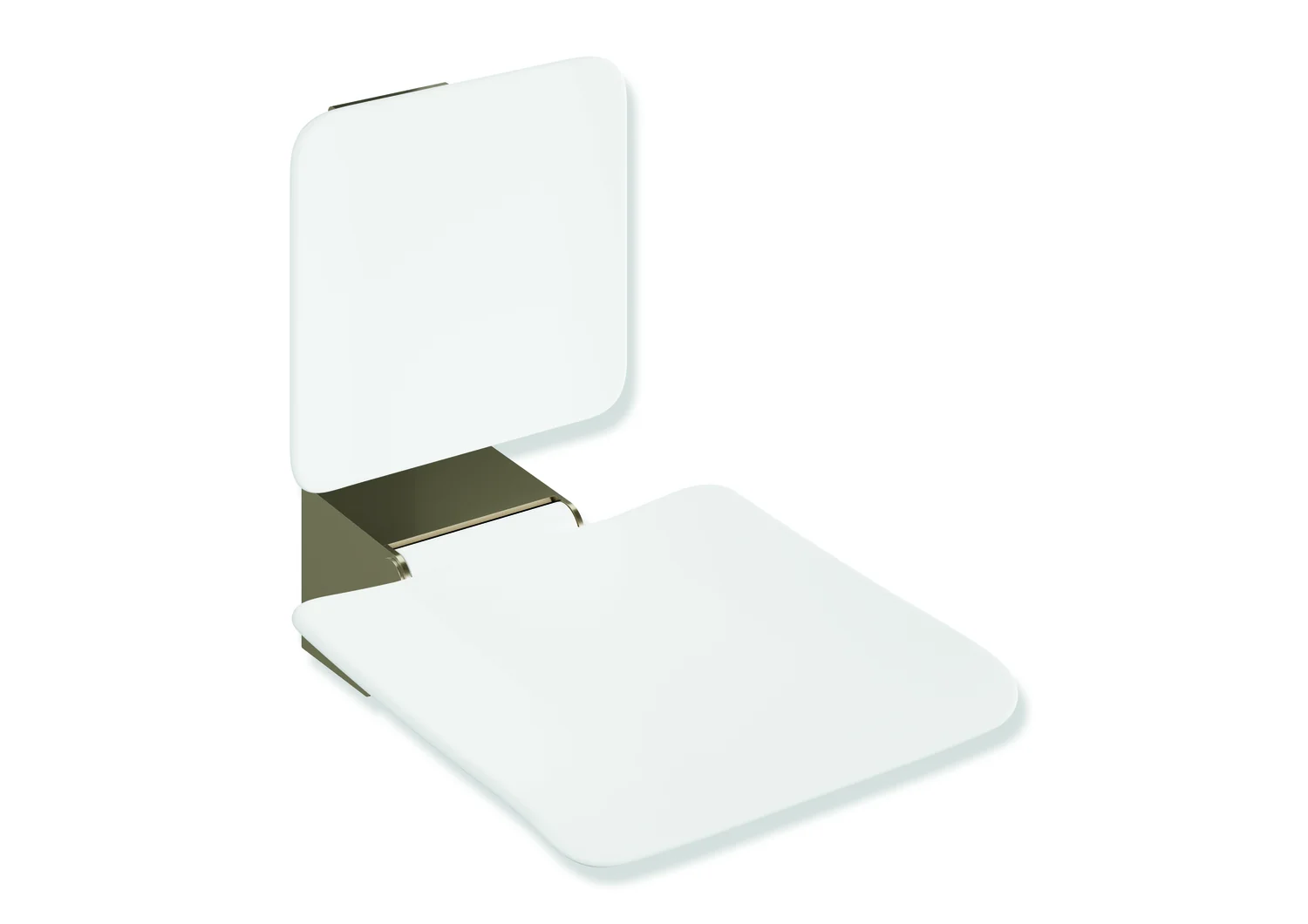 HEWI Klappsitz System 900, 450x650 mm, Bronze gebürstet, PVD, Sitzfläche 450x450 mm, Rückenlehne separat montierbar