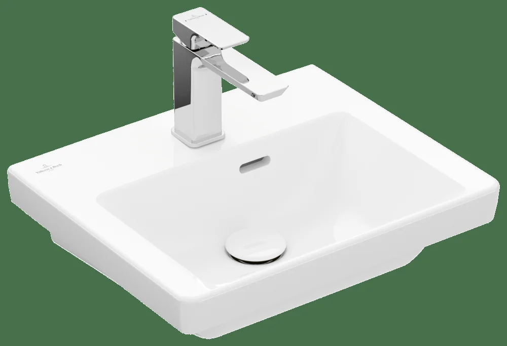 Villeroy & Boch Subway 3.0 Handwaschbecken 450x370mm Rechteck 1HL. m. ÜL. Weiß Alpin