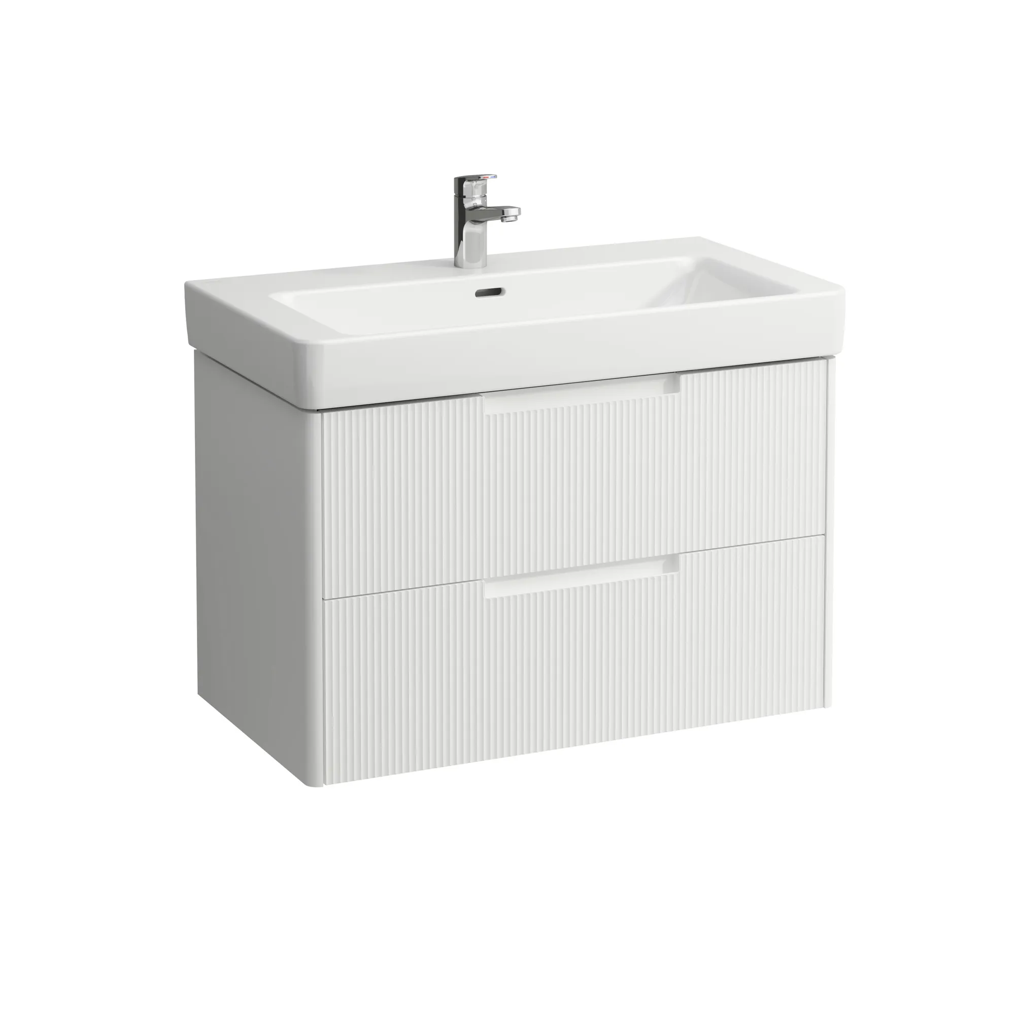 Waschtischunterbau JUNA für PRO S 446x821x515 2 Schubladen mit Griffmulde für Waschtisch H813965 weiß matt