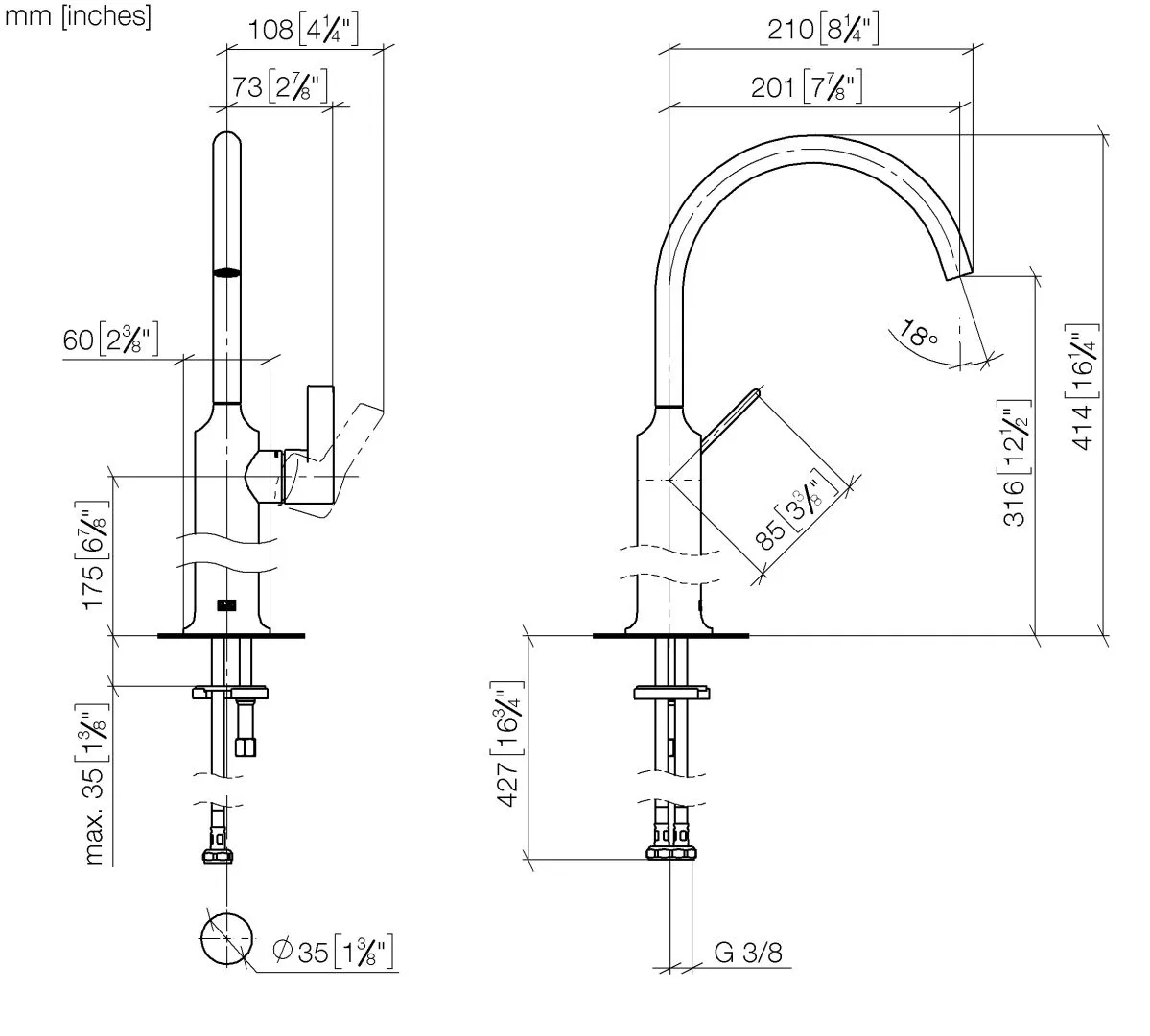Dornbracht VAIA Waschtisch-Einhandbatterie mit erhöhtem Standfuß ohne Ablaufgarnitur - Chrom Dornbracht VAIA Waschtisch-Einhandbatterie mit erhöhtem Standfuß ohne Ablaufgarnitur - Chrom