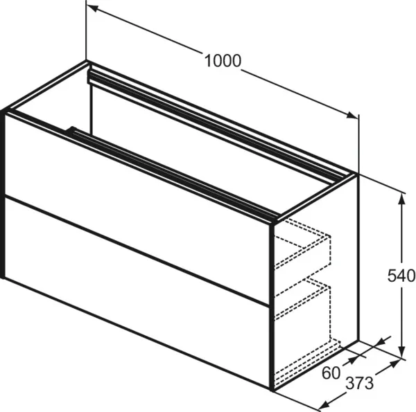 Ideal Standard Waschtischunterschrank „Conca“ 100 × 54 × 37,3 cm Eiche geflammt Furnier Ideal Standard Waschtischunterschrank „Conca“ 100 × 54 × 37,3 cm Eiche geflammt Furnier