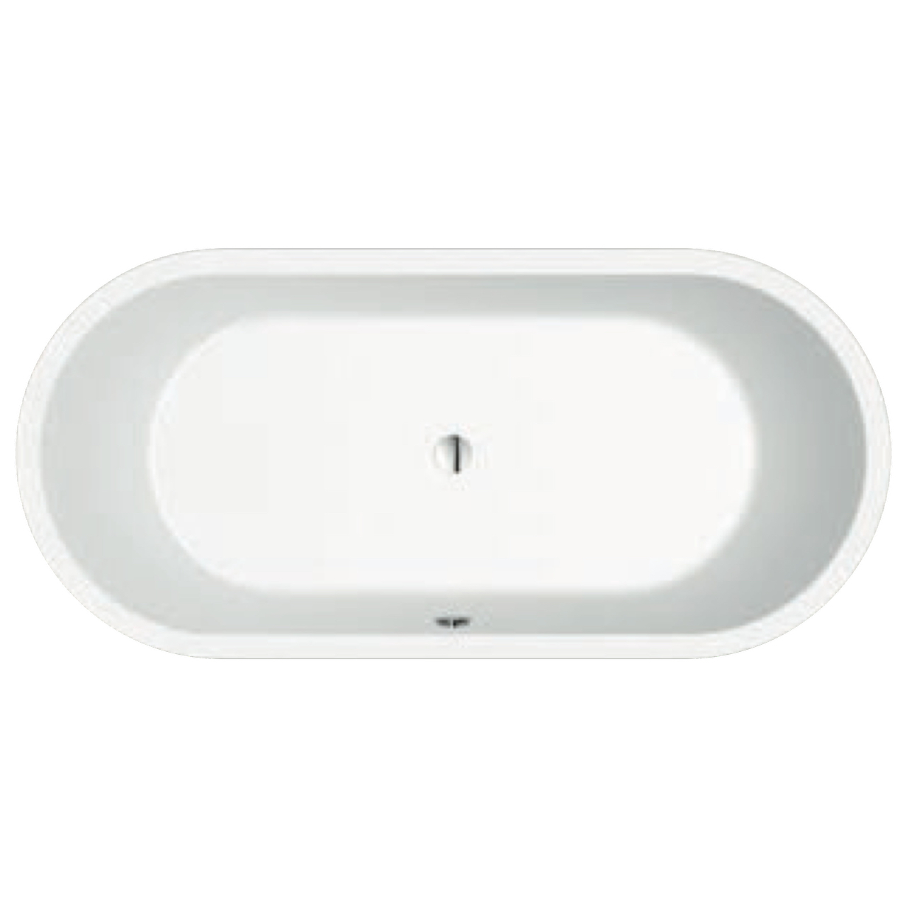 repaBAD Badewanne „Livorno Oval F“ freistehend oval 190 × 90 cm, Mittelablauf in Weiß