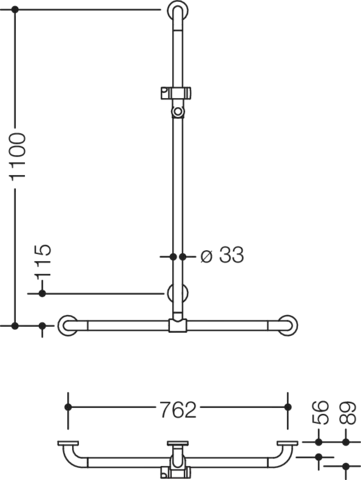 HEWI Duschhandlauf WARM TOUCH PG76 Anthrazitgrau HEWI Duschhandlauf WARM TOUCH PG76 Anthrazitgrau