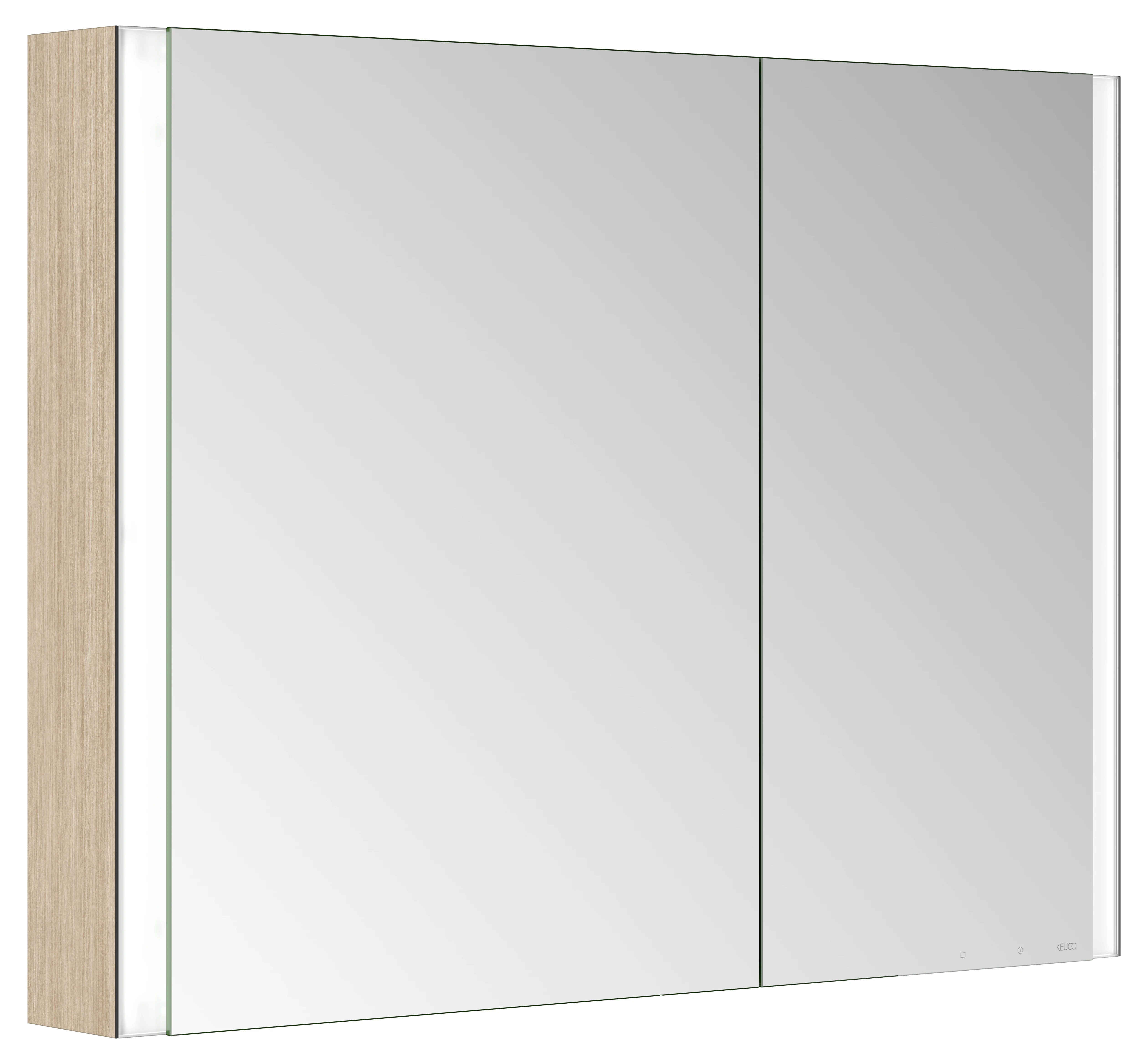 KEUCO Wandvorbau Spiegelschrank „Somaris“ Eiche hell Dekor, Aufputz, mit Spiegelheizung 1000 × 710 × 127 mm KEUCO Wandvorbau Spiegelschrank „Somaris“ Eiche hell Dekor, Aufputz, mit Spiegelheizung 1000 × 710 × 127 mm