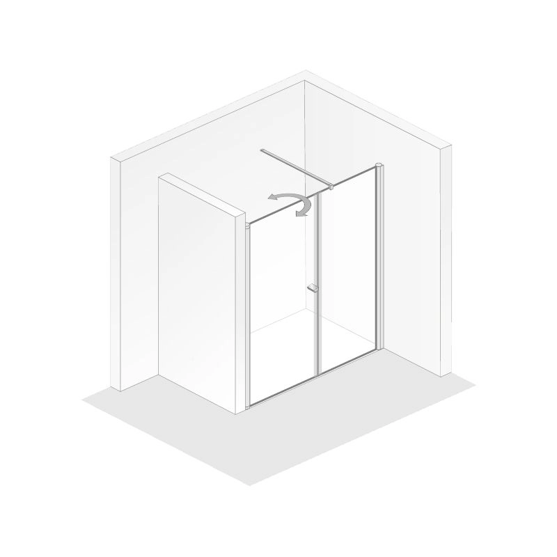 HSK teilgerahmte Drehtür pendelbar mit Nebenteil 2-teilig „Exklusiv 2.0“ Glas Linea 01 (80 cm), Profile Schwarz-matt, H: 2000 mm HSK teilgerahmte Drehtür pendelbar mit Nebenteil 2-teilig „Exklusiv 2.0“ Glas Linea 01 (80 cm), Profile Schwarz-matt, H: 2000 mm