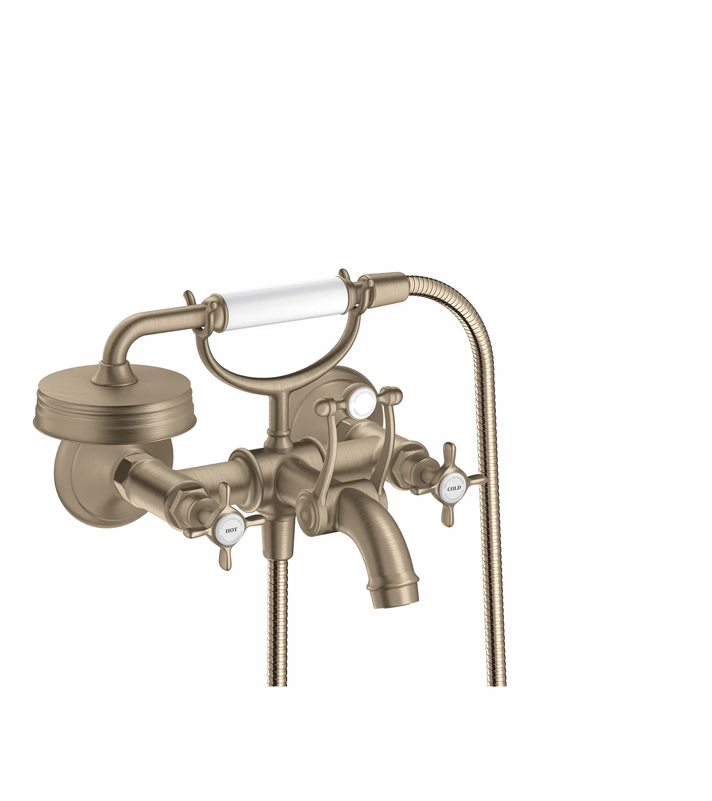 Hansgrohe AXOR Montreux 2-Griff Wannenarmatur Aufputz, Brushed Nickel
