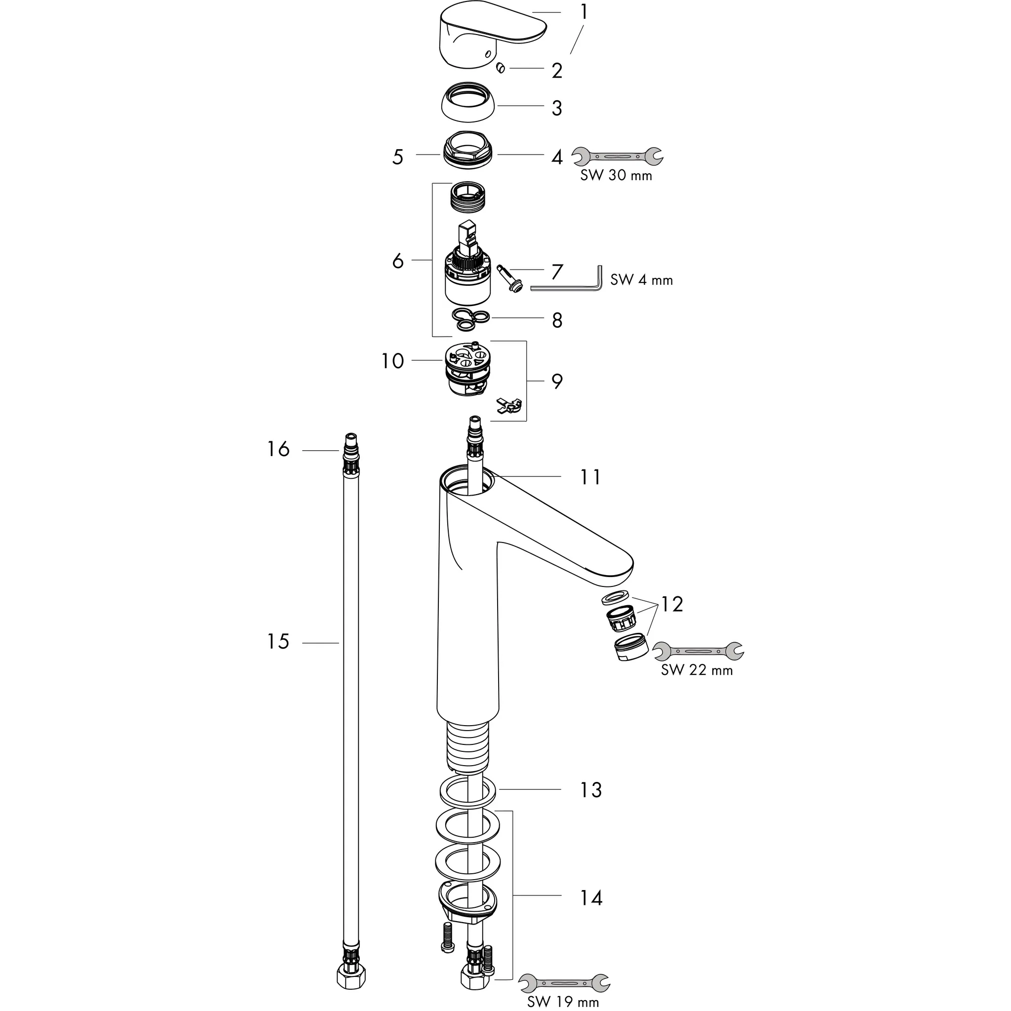 Hansgrohe Focus Einhebel-Waschtischmischer 190, Chrom Hansgrohe Focus Einhebel-Waschtischmischer 190, Chrom