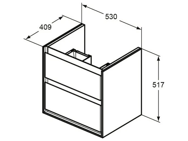 Ideal Standard Connect Air Auszugsfront oben, weiß glänzend/matt, für WTU 530 mm