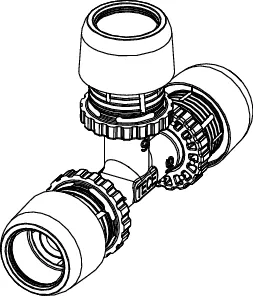 TECElogo-Ax T-Stück Dimension 16 × 16 × 16, Siliziumbronze TECElogo-Ax T-Stück Dimension 16 × 16 × 16, Siliziumbronze